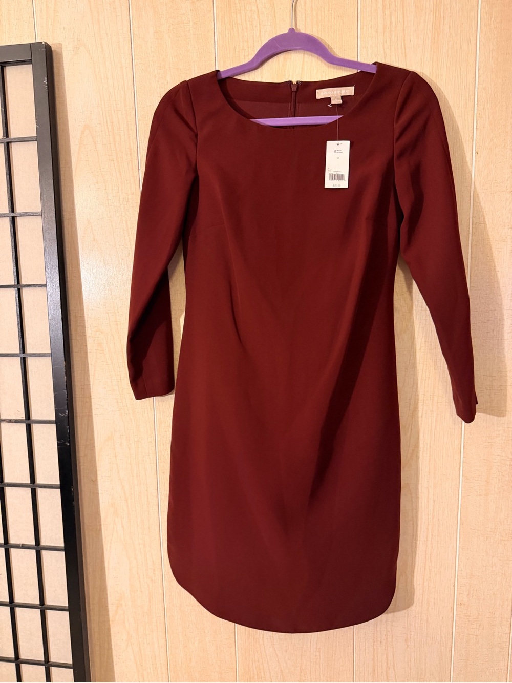 Banana Republic Wine Long-Sleeve Sheath Dress